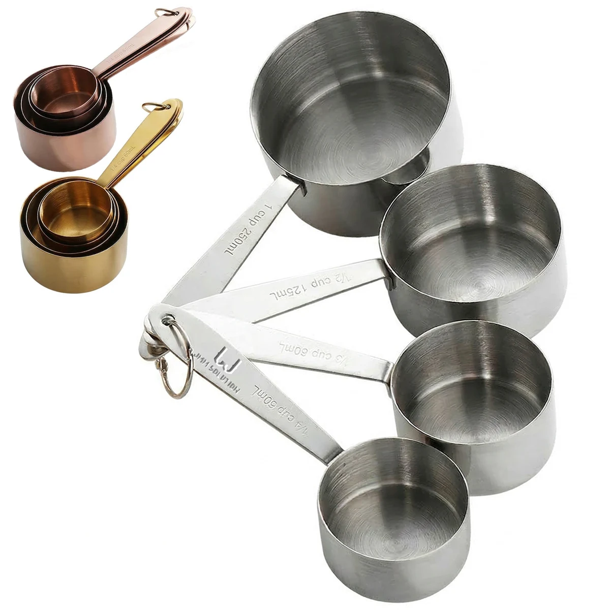 4 Piece Stainless Steel Measuring Cup Set 1