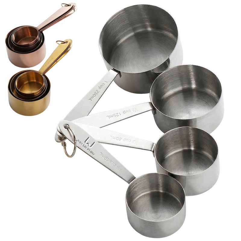 4 Piece Stainless Steel Measuring Cup Set