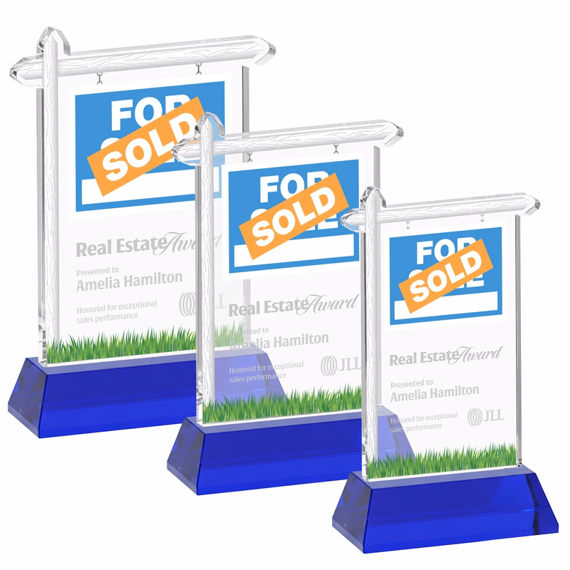 Real Estate Award on Hartford Base - Blue
