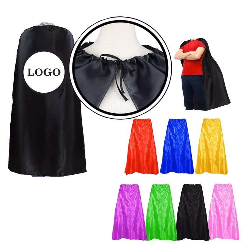 MOQ 100 PCS Custom LOGO Adult Kids Cosplay Colorful Cape