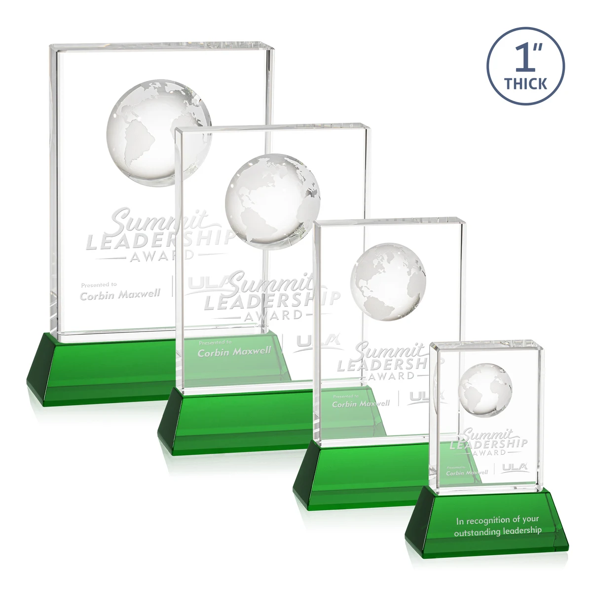 Ambassador Globe Award on Base - Green 1