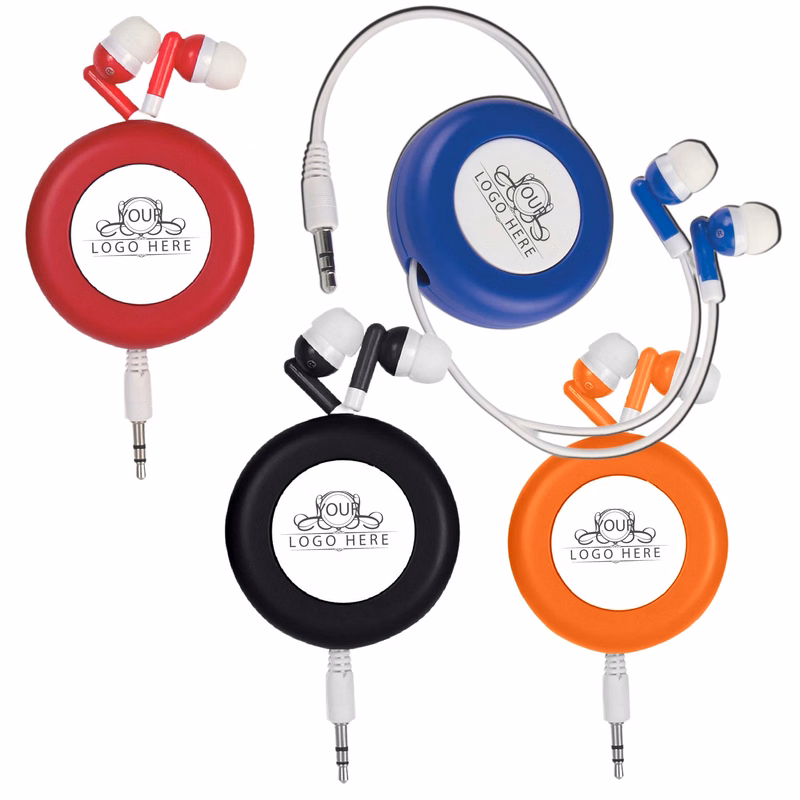 Retractable Stereo Earbuds/ Earphones