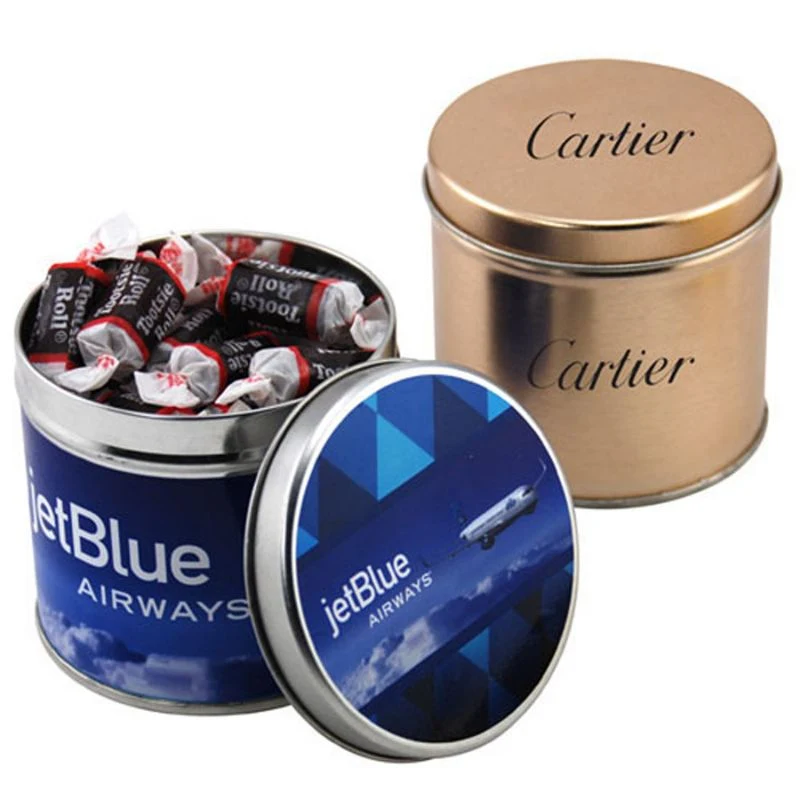 Round Tin with Tootsie Rolls 1
