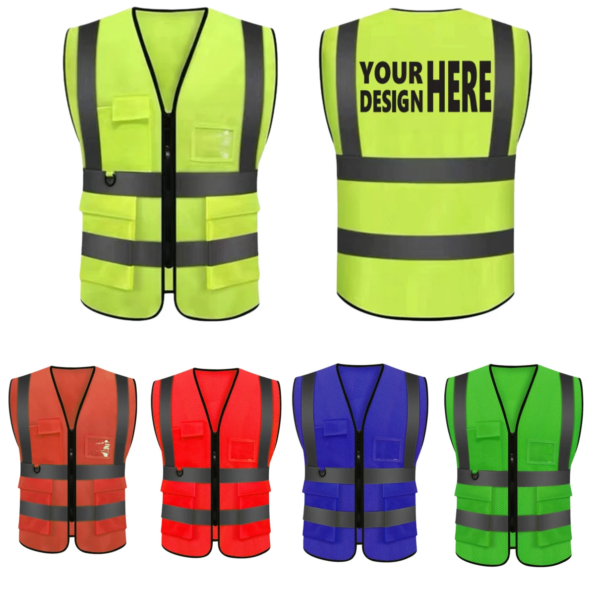 Custom Logo High-Visibility Safety Vest 1