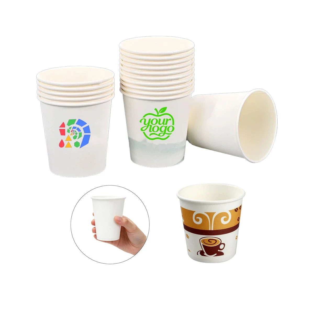 9oz Eco-Friendly Thickened Disposable Paper Cups 1