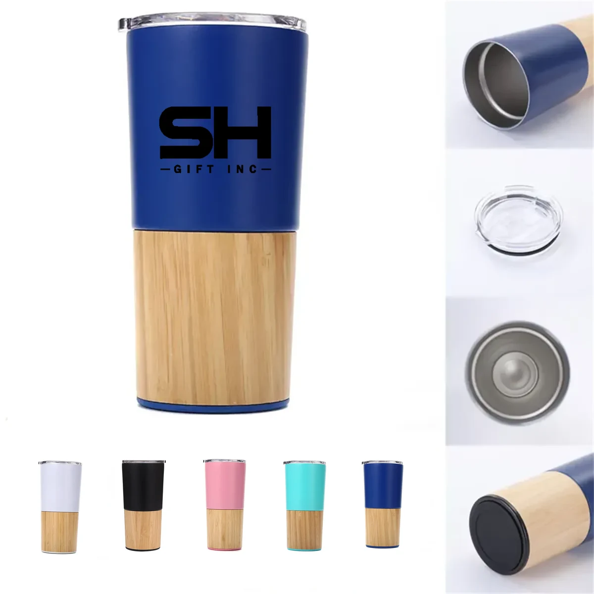 20 oz Stainless Steel Insulated Tumbler with Bamboo 1
