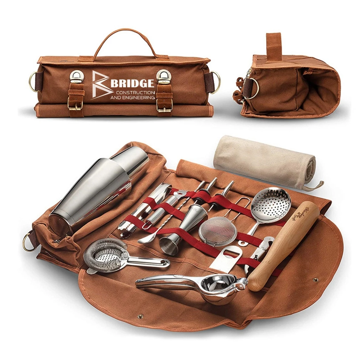 Portable Bartender Cocktail Canvas Storage Travel Bag 1