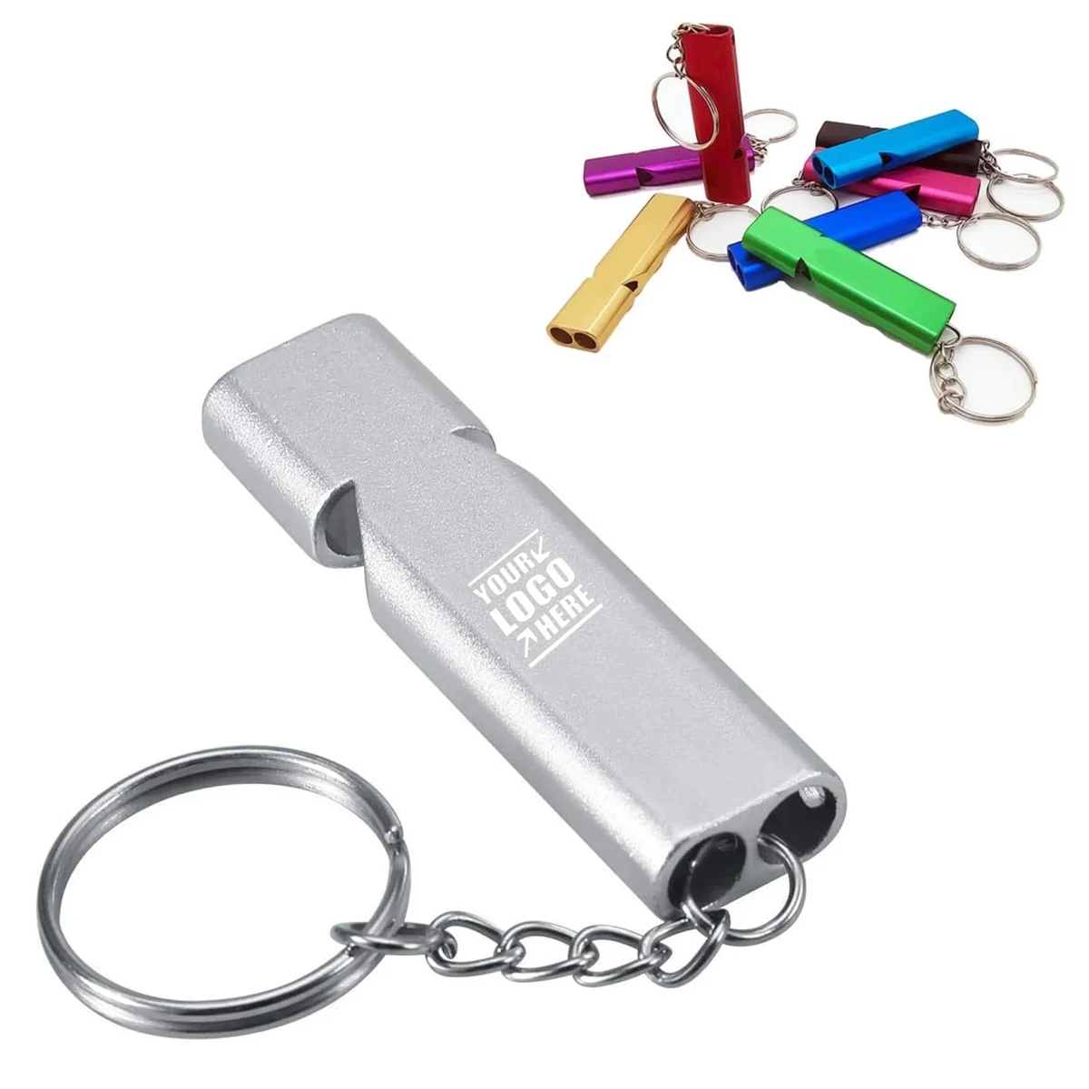 Premium Double Tube Safety Survival Whistles with Keychain 1
