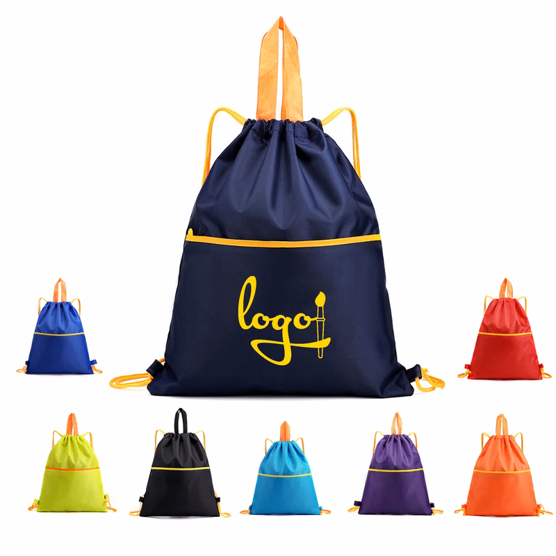 Custom Drawstring Backpack with Front Pocket