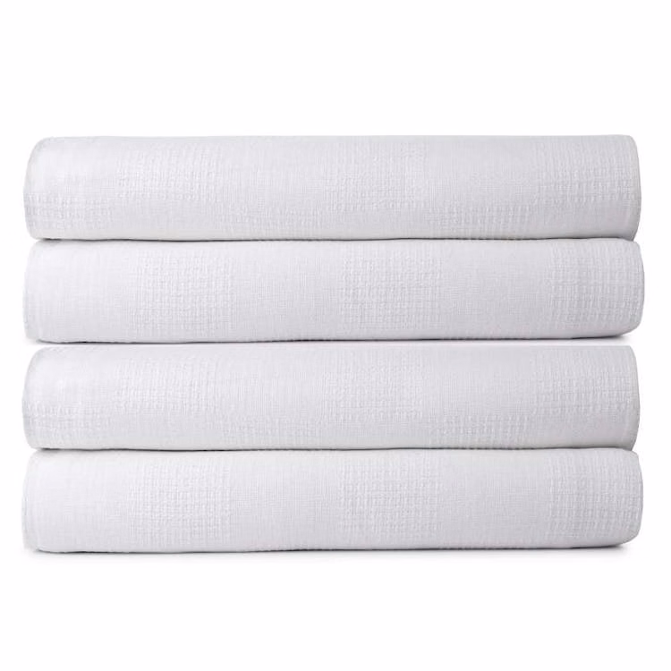 Thermal No Snag Twin Blankets White - 66X90