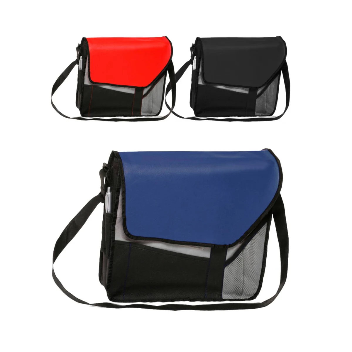 Nonwoven Slant Flap Messenger Bag with Shoulder Strap 1