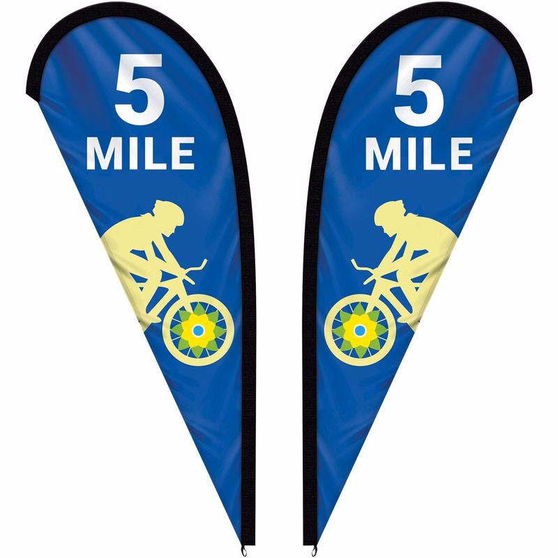 6' Double Sided Custom Portable Teardrop Banners