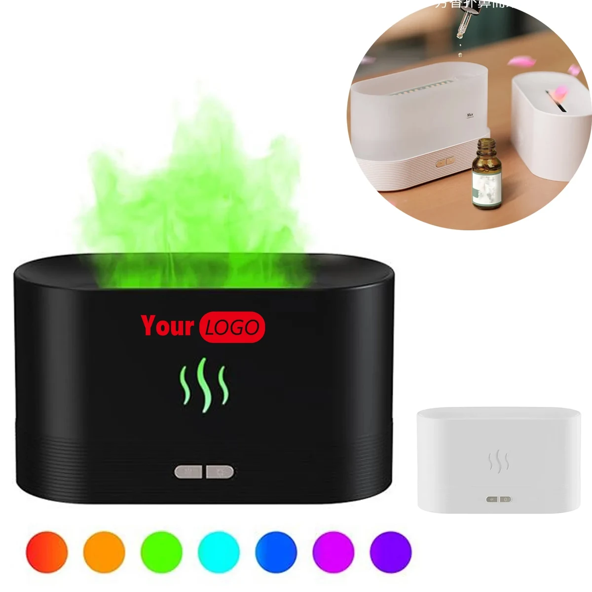 MOQ 20PCS 180ML Simulated Flame Essential Aroma Oil Diffuser 1