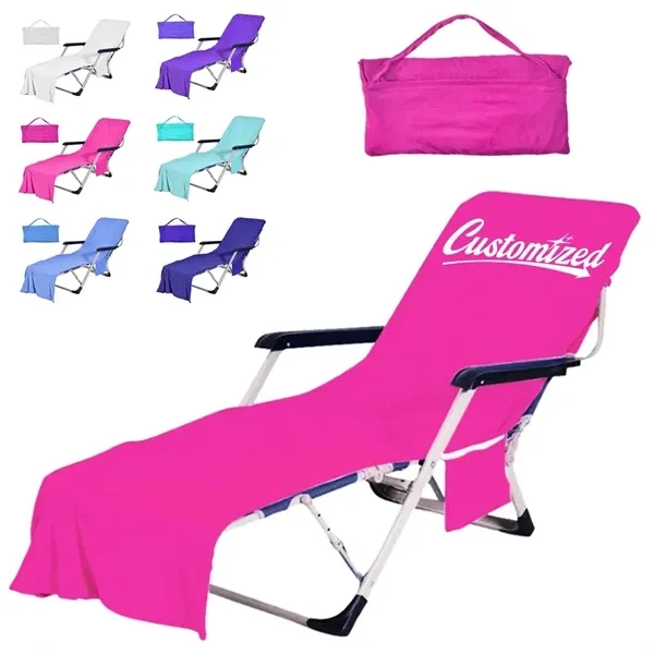Custom Microfiber Lounge Chair Cover Towel with Pockets, 28 x 79 — Resort & Pool Giveaway 1