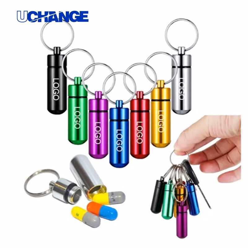 Mini Aluminum Sealed Storage Box Keychain Capsule Case for EDC & Travel