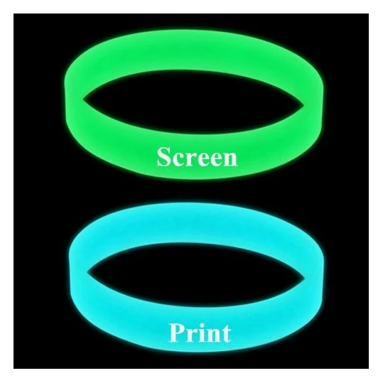 Custom Printed Glow In The Dark Silicone Bracelet 1