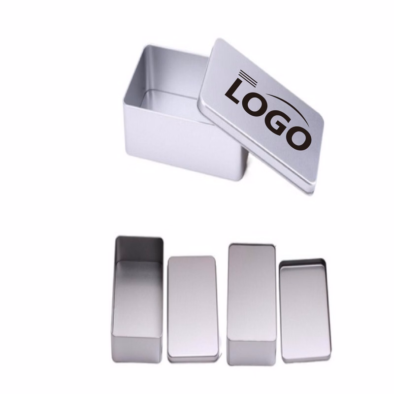 Rectangle Empty Tin Storage Box Containers with Lid