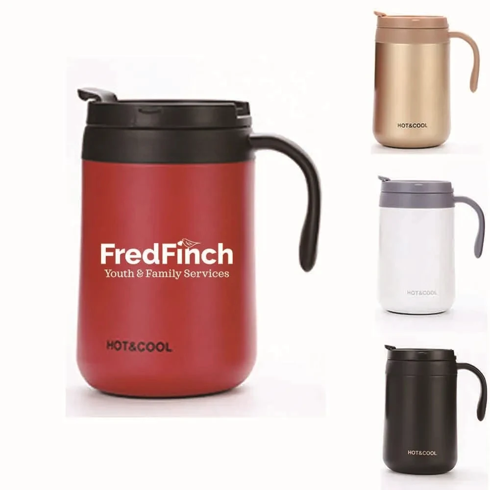 Double Wall Vacuum Reusable Coffee Cup, 17oz. 1