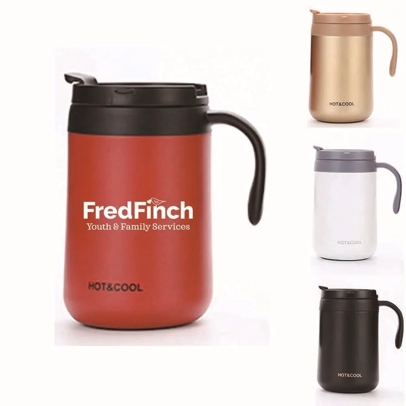 Double Wall Vacuum Reusable Coffee Cup, 17oz.