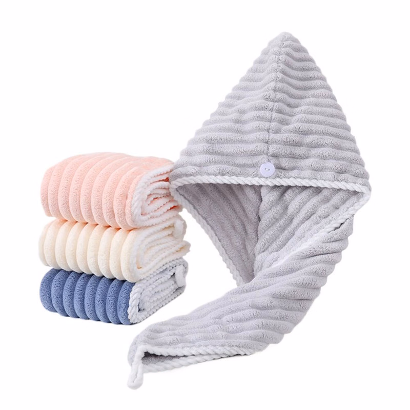 Coral Fleece Plush Thickening Absorbent Dry Hair Cap