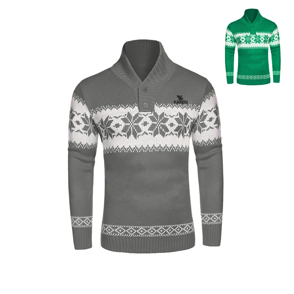 Knit Men's Christmas Sweater, custom hoodie or sweatshirt with logo imprint 1
