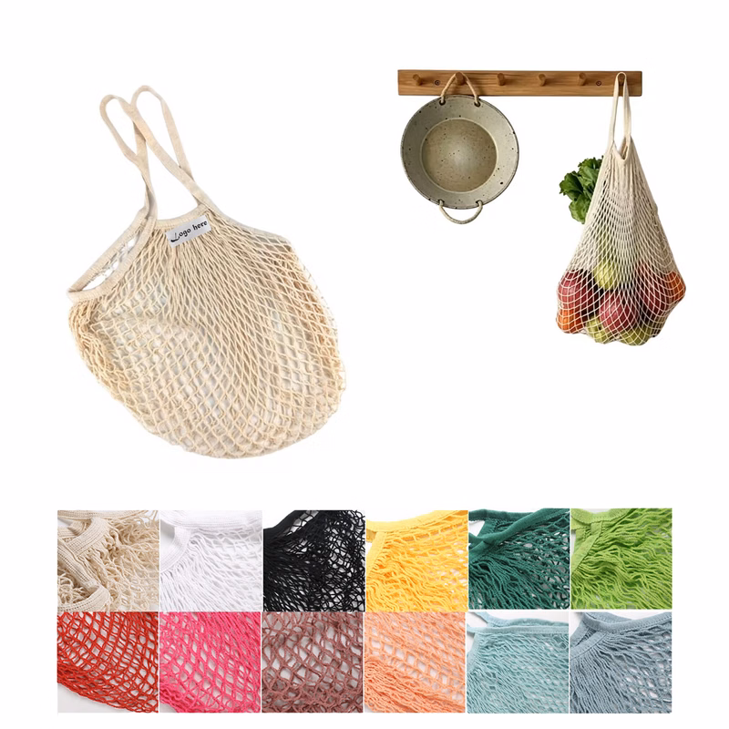 Poly Cotton Mesh Carry Handbag