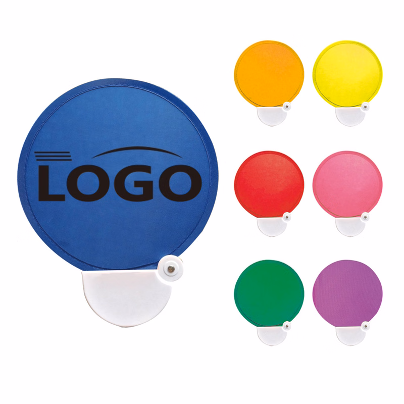 MOQ 50pcs Foldable Flying Discs Fan With Handle
