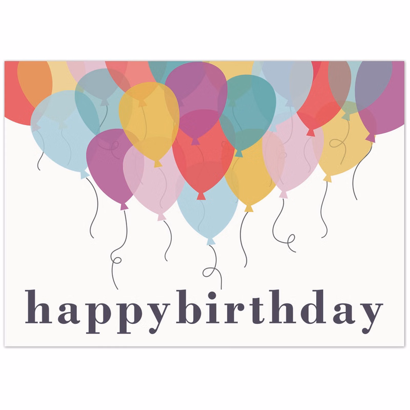 Colorful Balloons Birthday Card