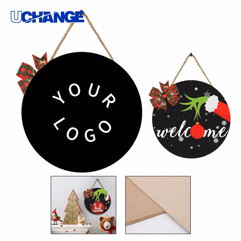 Wooden Welcome Sign Door Plaque 11.9 Inch Square