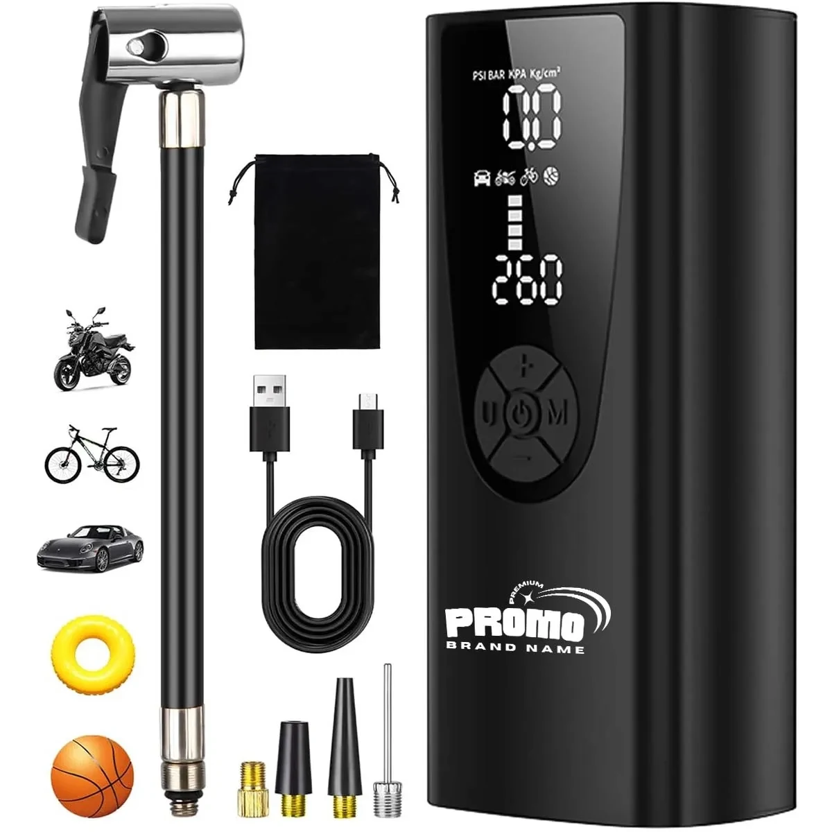 6000mAh Electric Portable Air Pump Tire Inflator Compressor 1