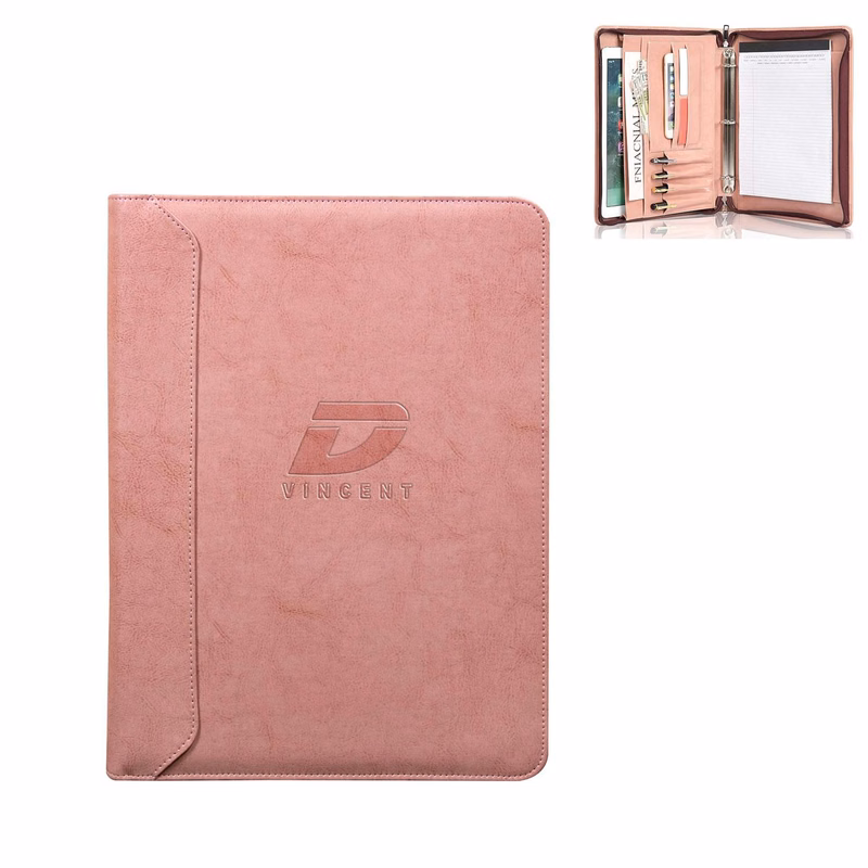 A4 PU Leather Personalized Business Folder 3 Ring Binder