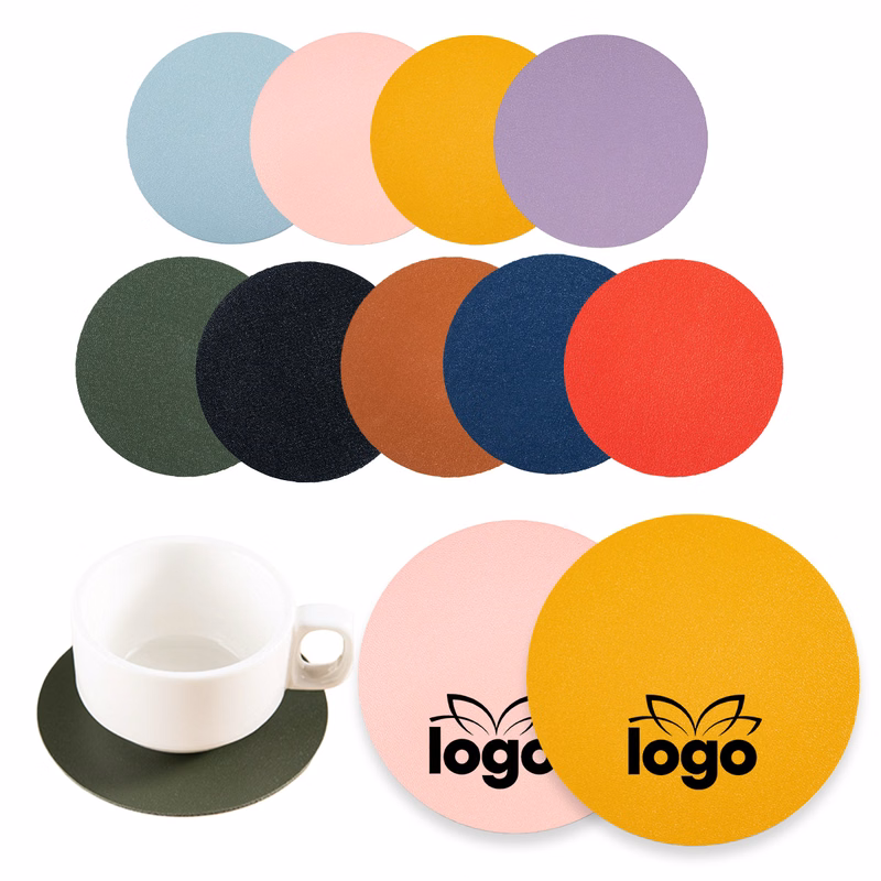 Stylish PU Leather Non-Slip Coaster MOQ50