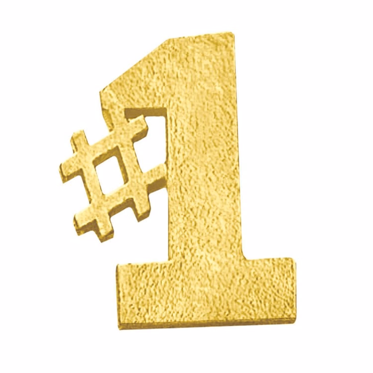 #1 Bright Gold Chenille Lapel Pin