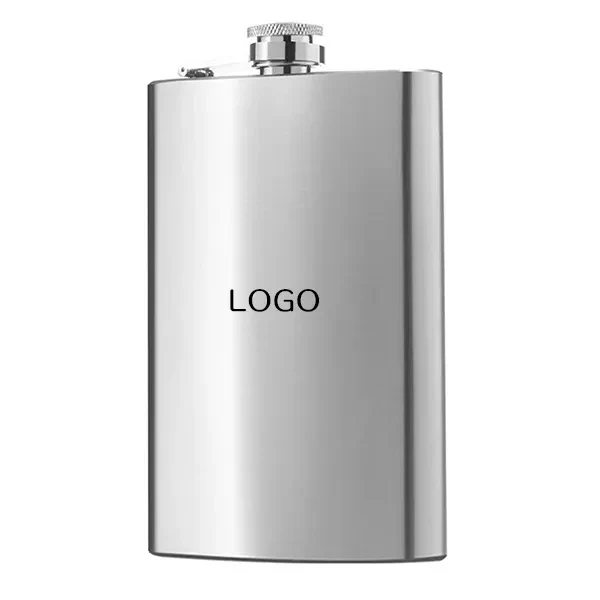 8 oz Stainless Steel Alcohol Wine Bottle, custom water bottle with logo imprint 1