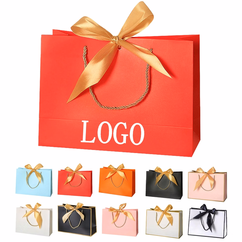 Elegant Paper Gift Bag with Bowknot