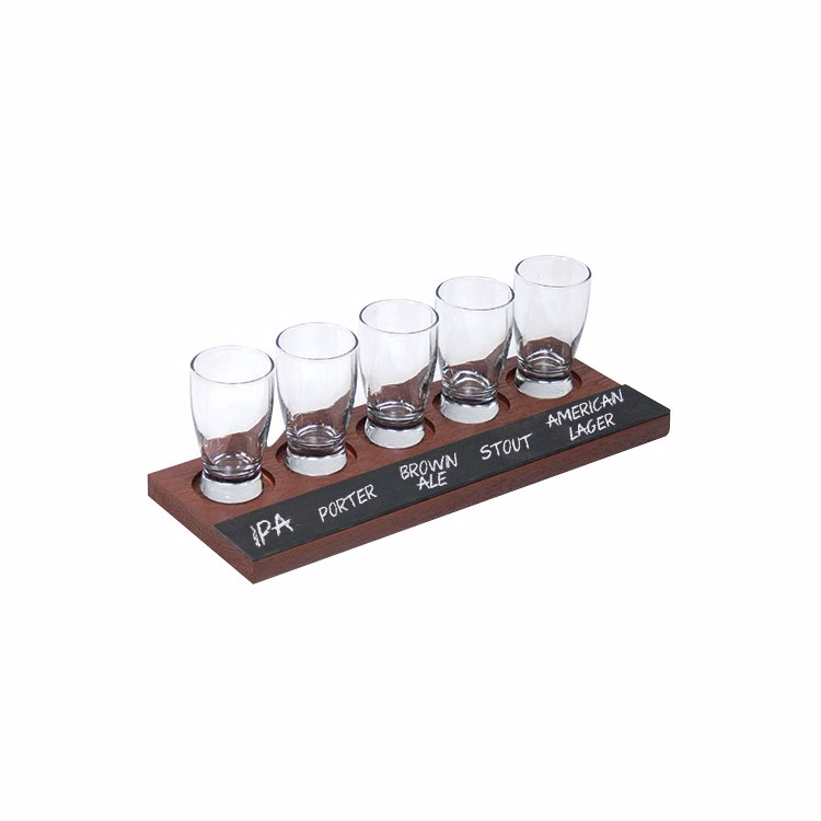 5-Pocket Sampler Tray with Chalkboard - Beer Flight