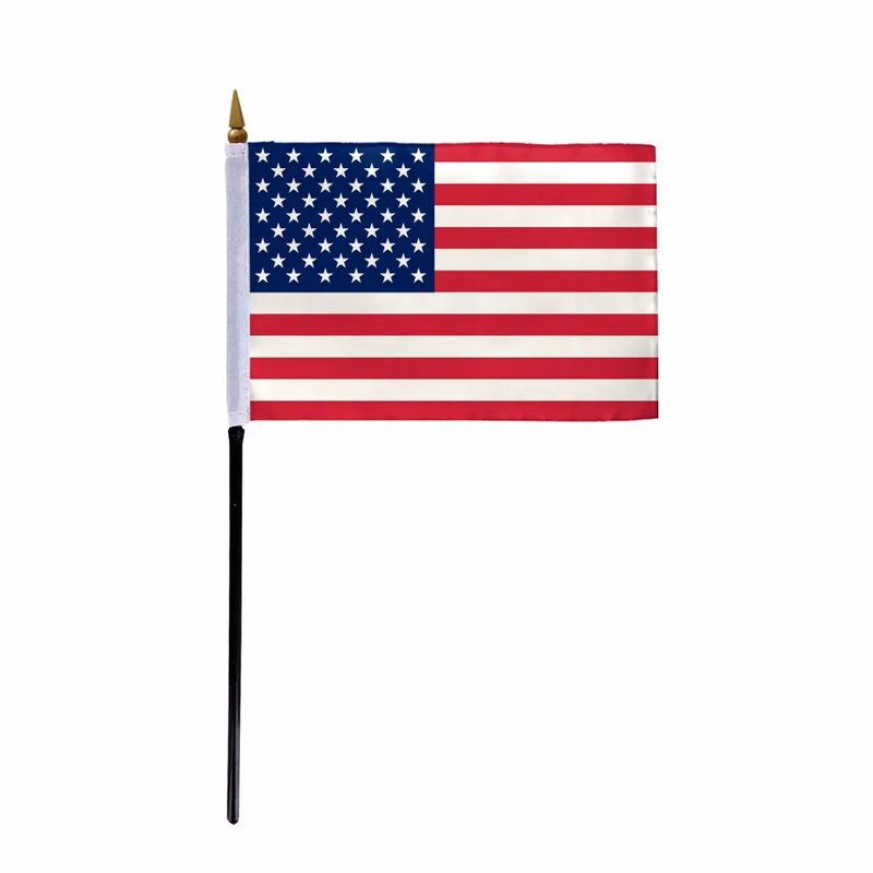 USA Printed Stick Flags - 4" x 6"