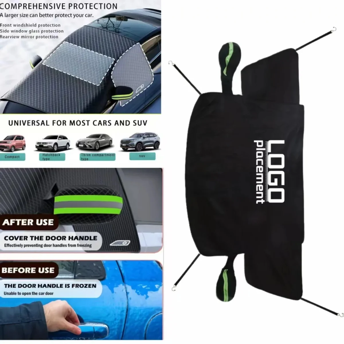 Winter Car Windshield Snow Cover, Magnetic Frost Protector 1