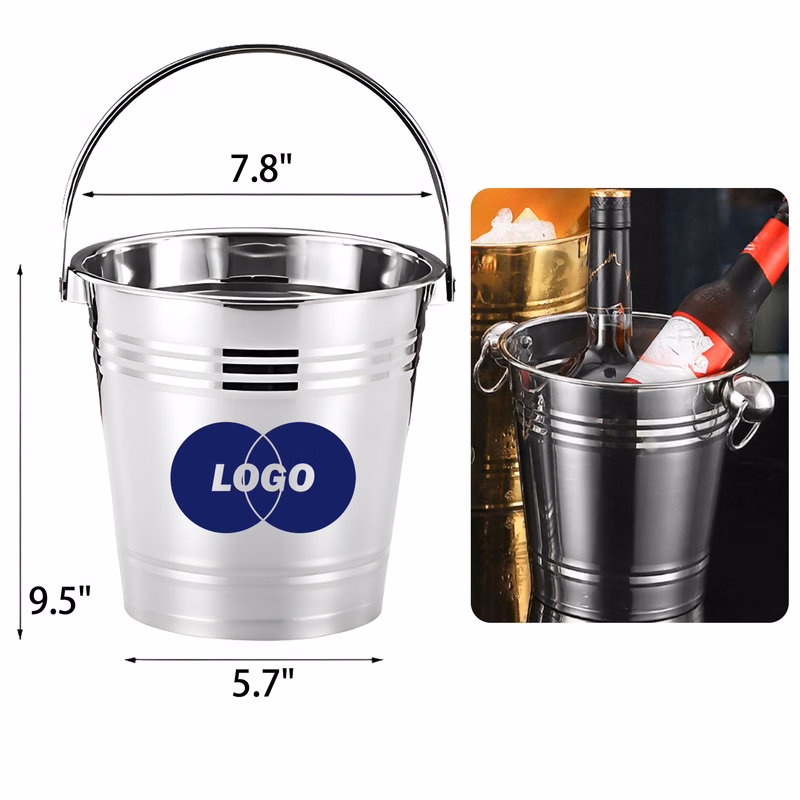 Durable 4L Stainless Steel Beer Wine Ice Bucket