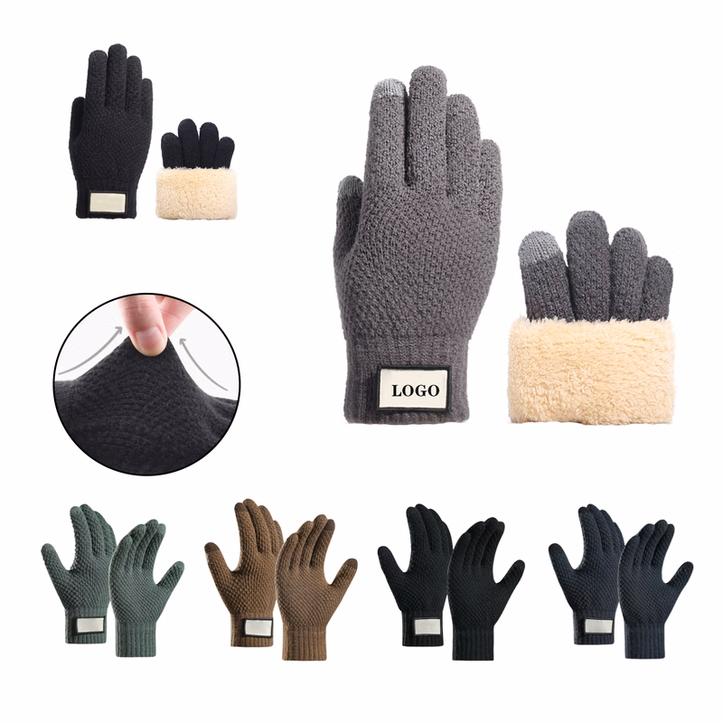 Plush Knitted Warm Cycling Gloves