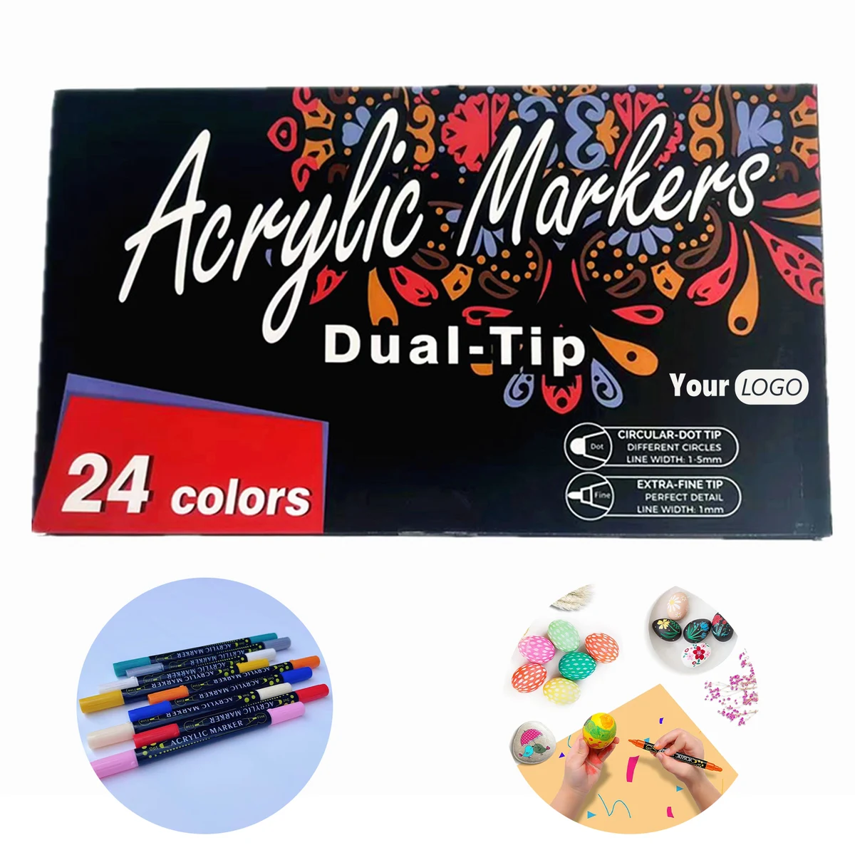Plastic Water-Based Double-Ended Colored Pen 1