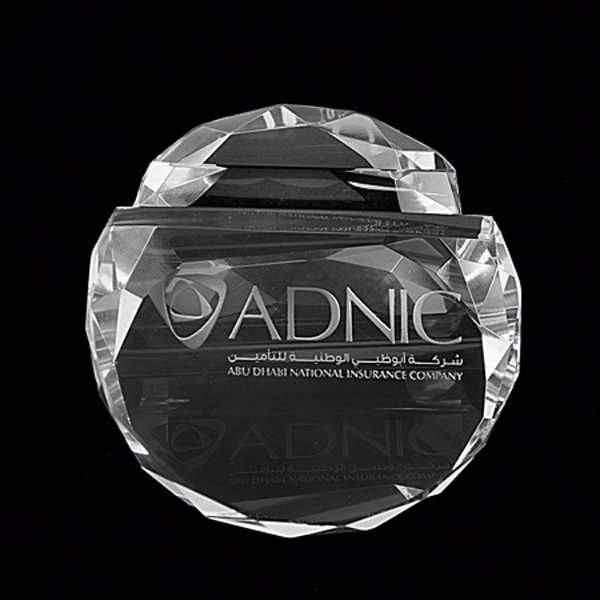 ROUND DIAMOND CARD HOLDER & PAPERWEIGHT