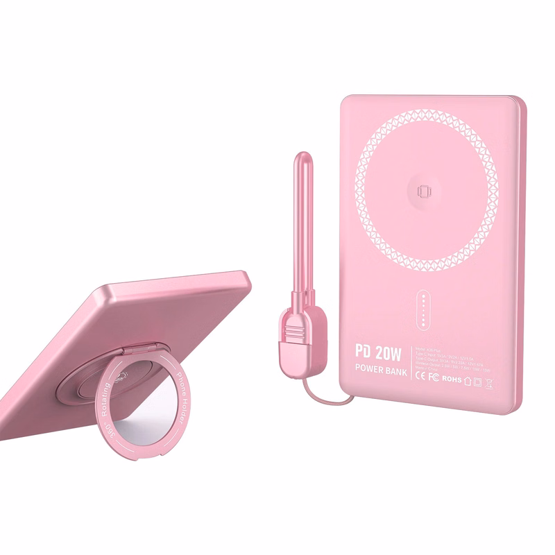 5000mAh Magnetic Portable Charger Power Bank with Stand