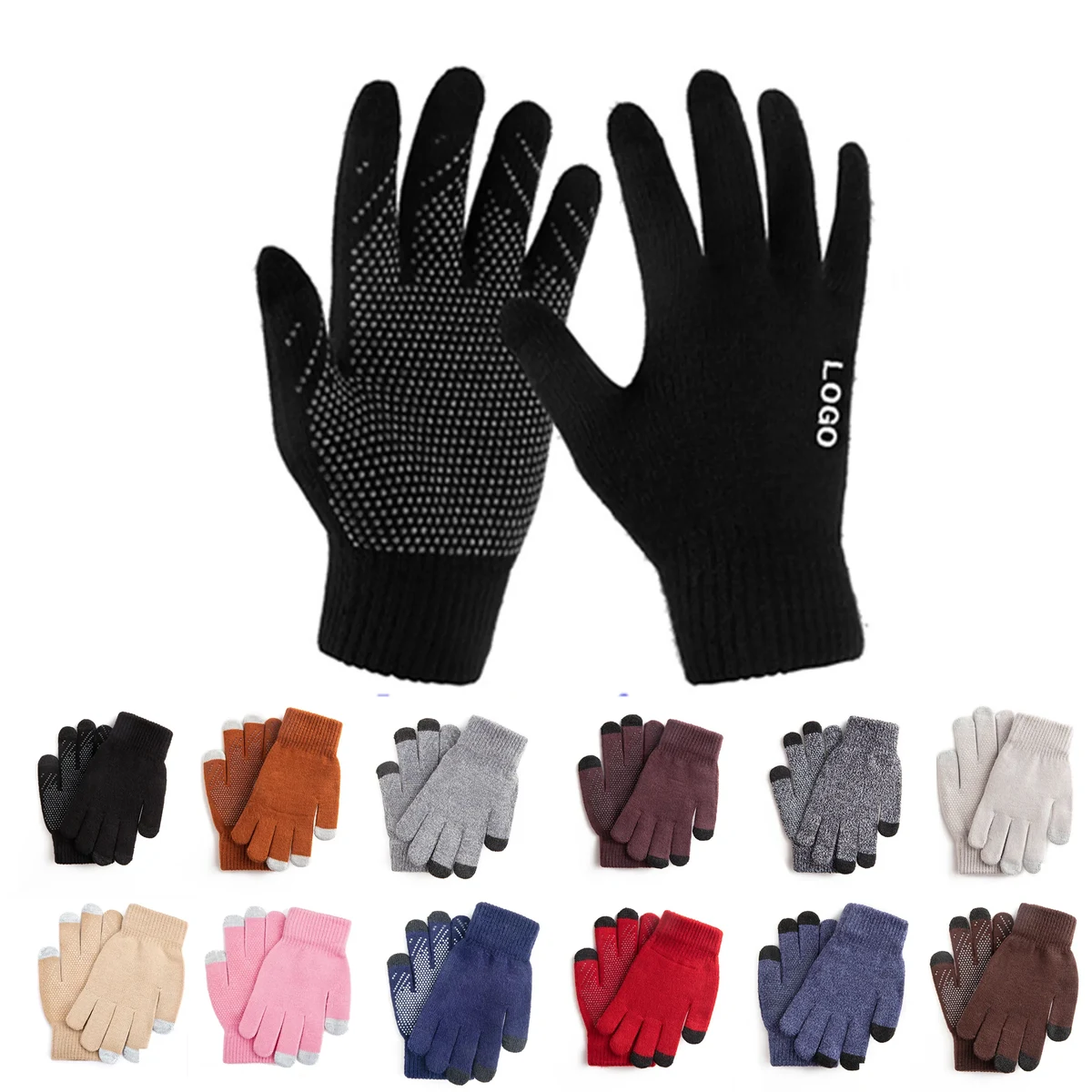 Non-slip Kintted Touch Screen Hiking Glove 1