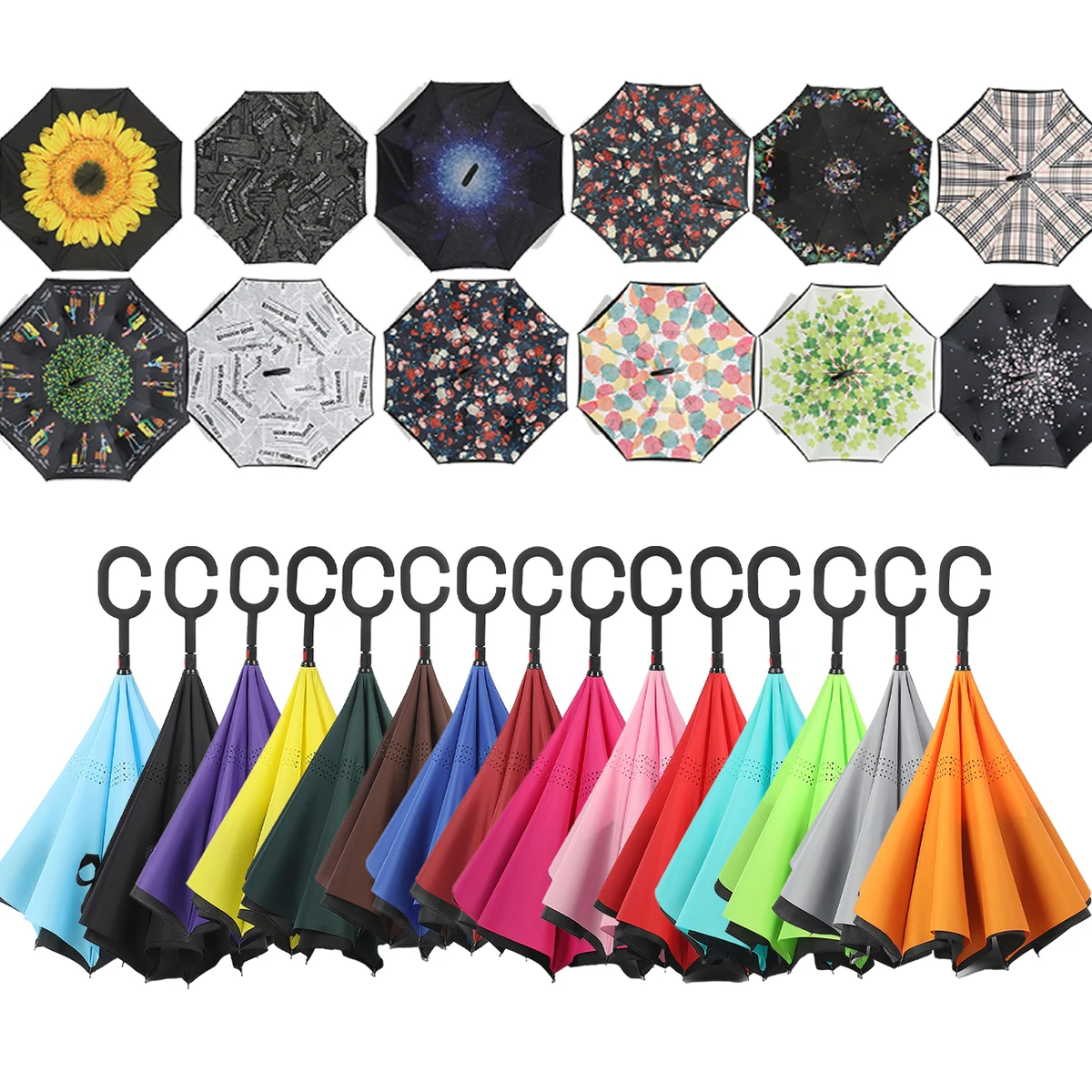 Reverse C-Handle Large Inverted Double Umbrella 1
