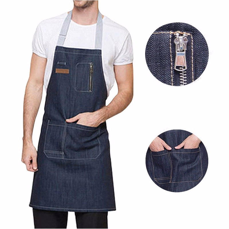 Denim Apron with Pockets for Men and Women
