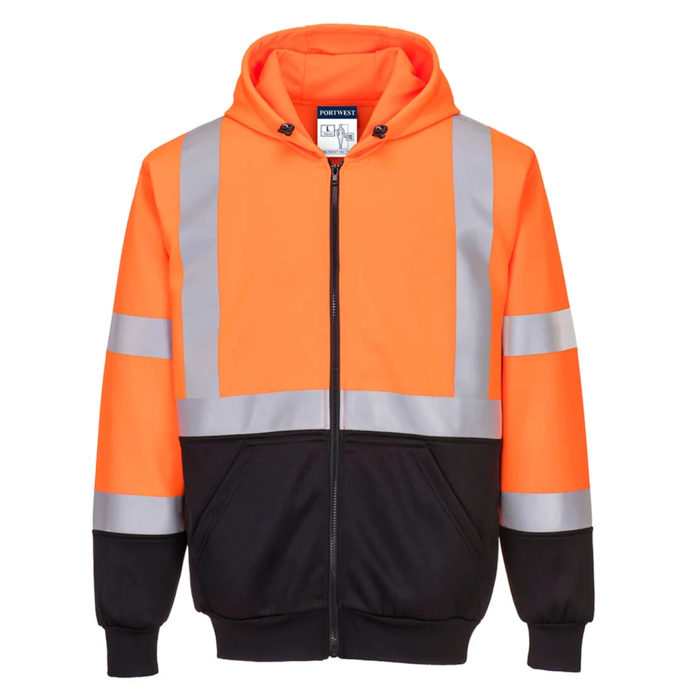 PORTWEST® Hi-Vis Comfort Fit Contrast Zipped Hoodie 1