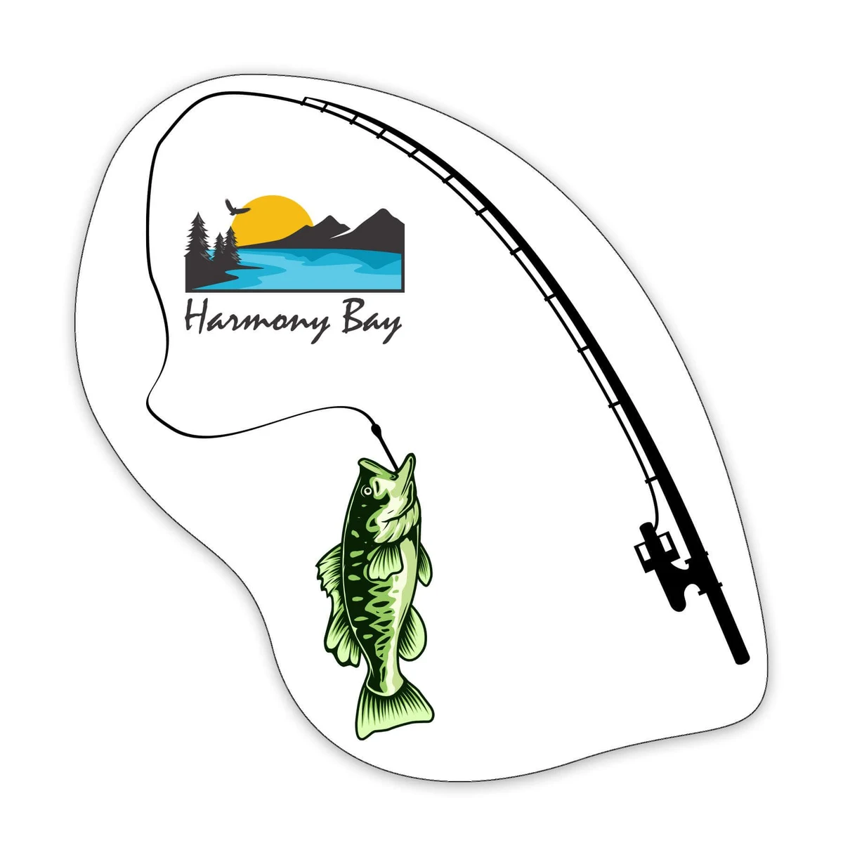 Fish and Fishing Pole Shaped NoteKeeper™ Magnet 35 Mil 1
