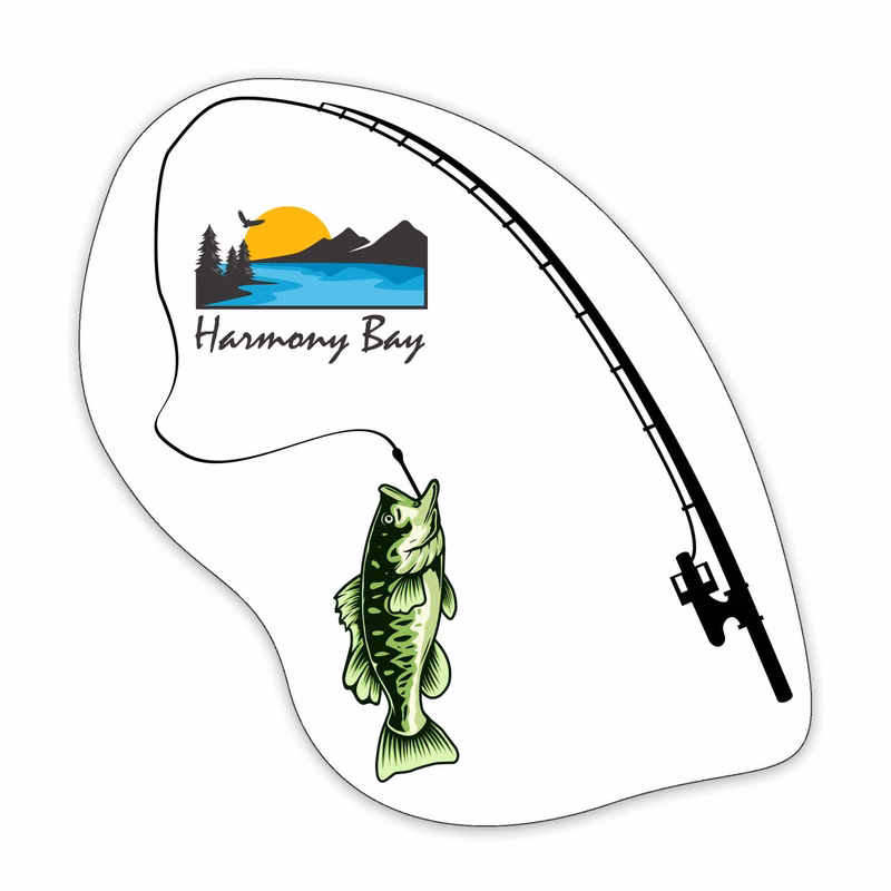 Fish and Fishing Pole Shaped NoteKeeper™ Magnet 35 Mil