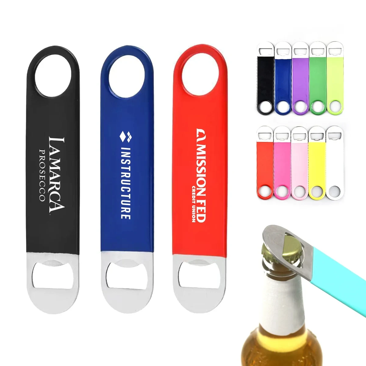 Pocket Vinyl Coated Paddle Bottle Opener 1